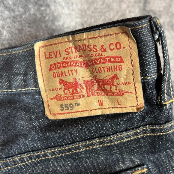 Levi's 559 Jeans Mens 52x30 Dark Wash Relaxed Straight Fit Big & Tall New - Picture 3 of 14